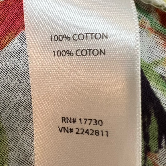 Target Pure Energy Semi-Sheer Cream Color Floral Roll Sleeve Blouse. Size 2. - Picture 13 of 14